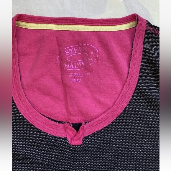 Steve Madden 2-piece Long pajama set, with silver threads Size Small Pink - Picture 10 of 12